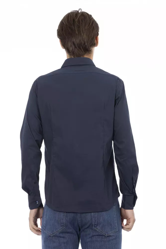 Baldinini Trend Blue Cotton Herrskjorta