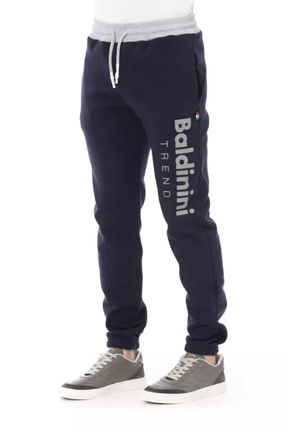 Baldinini Trend Blue Cotton Men Sport Byxa