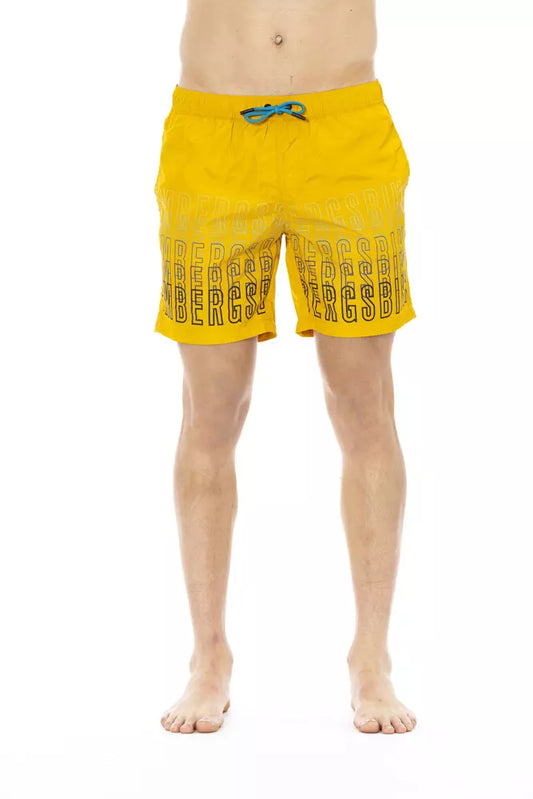 Bikkembergs Yellow Polyester Men Swim Shorts