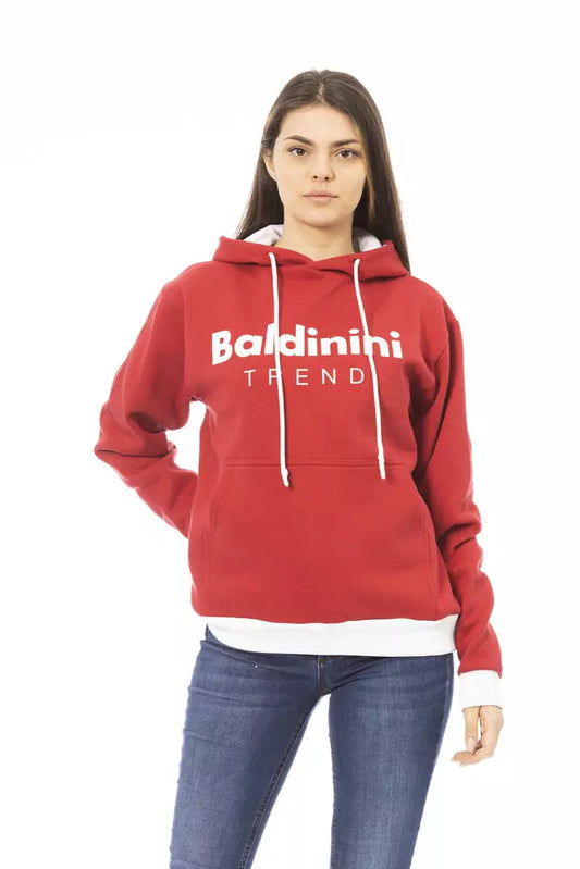 Sudadera con capucha de algodón roja Baldinini Trend para mujer