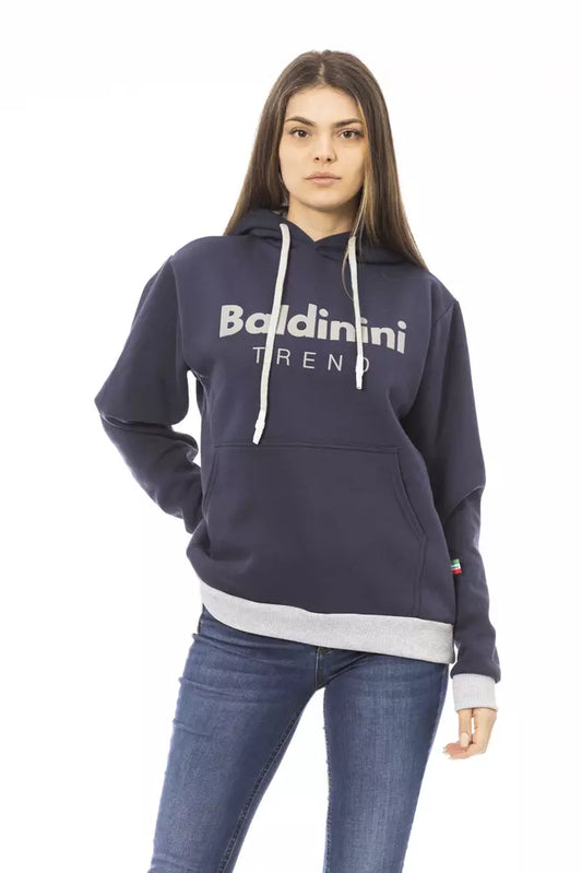 Sudadera con capucha Baldinini Trend de algodón azul para mujer