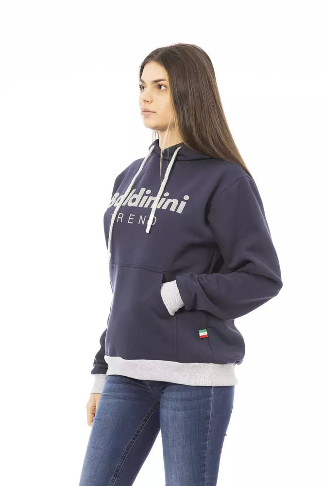 Sudadera con capucha Baldinini Trend de algodón azul para mujer