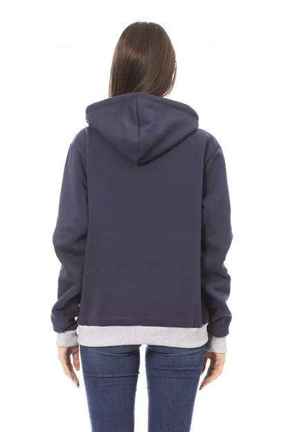 Sudadera con capucha Baldinini Trend de algodón azul para mujer