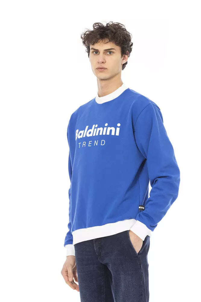 Baldinini Trend Blue Cotton Men Sweater