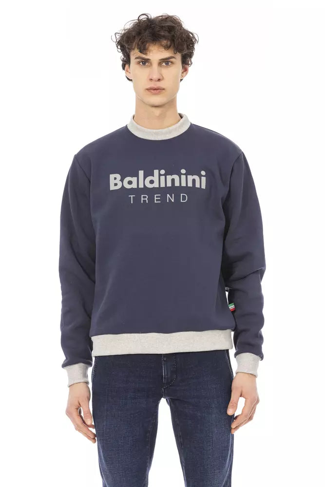 Baldinini Trend Blue Cotton Herrtröja