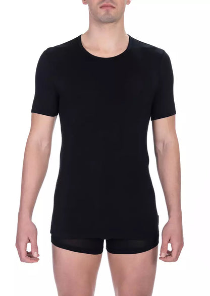 Camiseta de viscosa negra para hombre de Bikkembergs