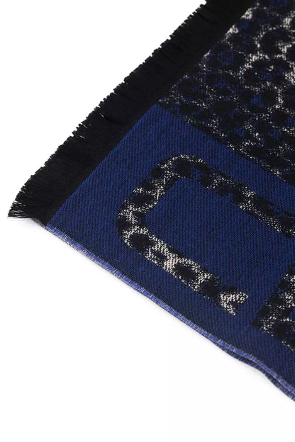 Cavalli Class Blue Wool Men Scarf