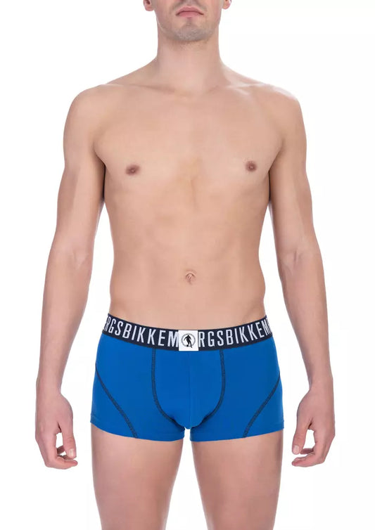 Bikkembergs Blue Cotton Herr Underkläder Trunk Pack