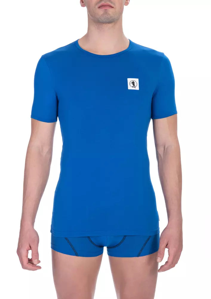 Camiseta de algodón azul Bikkembergs para hombre