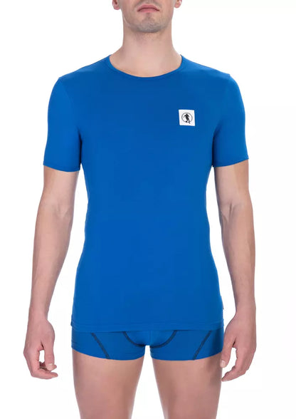 Camiseta de algodón azul Bikkembergs para hombre