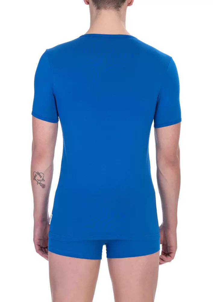 Camiseta de algodón azul Bikkembergs para hombre