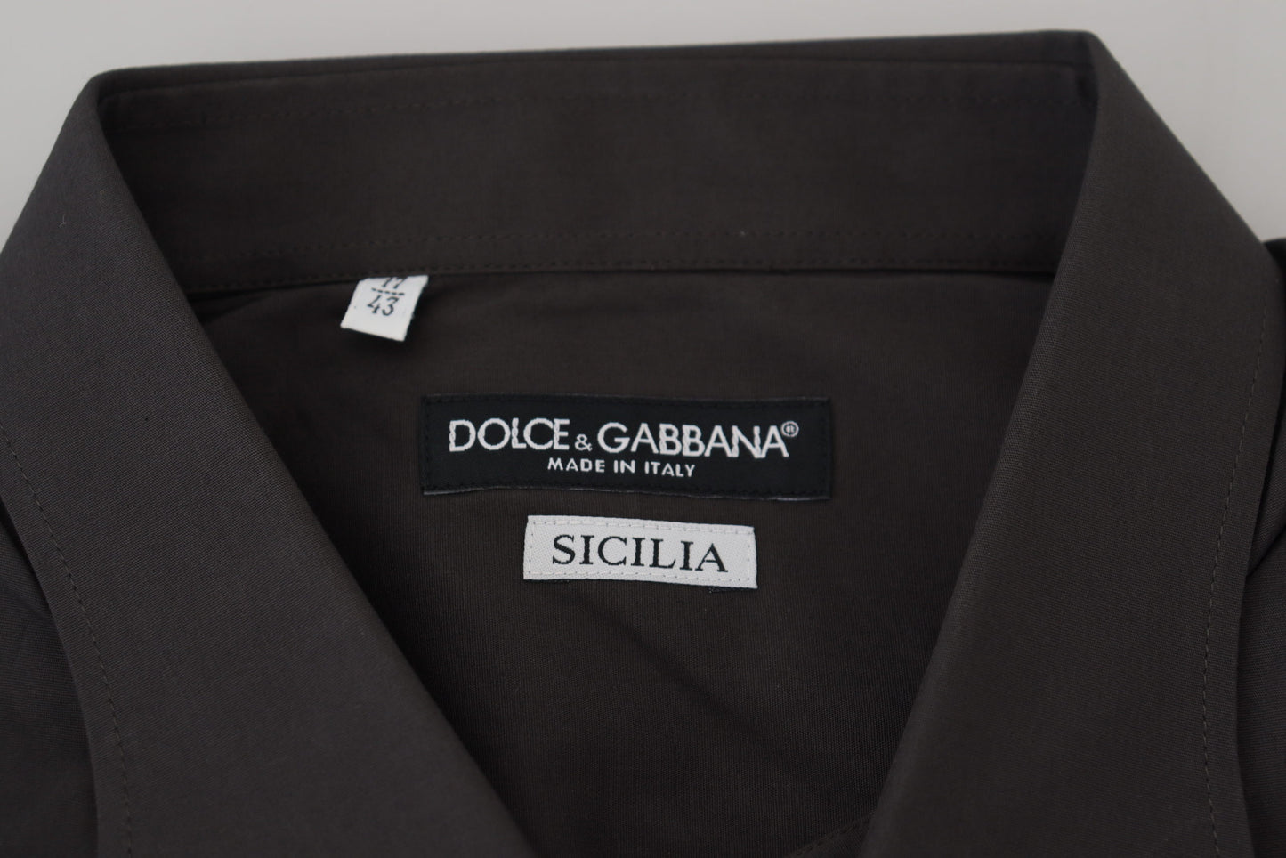 Dolce &amp; Gabbana Elegant Grey Sicilia Slim Fit Dress Shirt