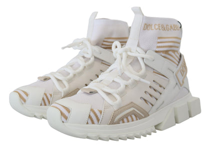 Dolce &amp; Gabbana Elegant Vit Beige SORRENTO Sneakers