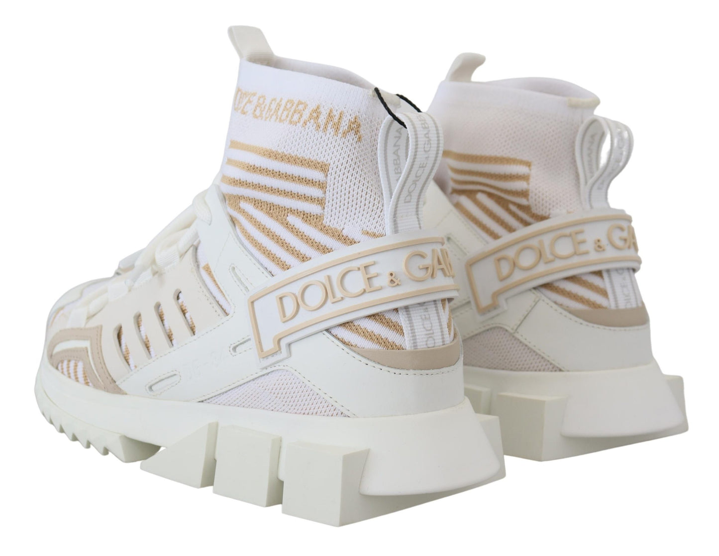 Dolce &amp; Gabbana Elegant Vit Beige SORRENTO Sneakers