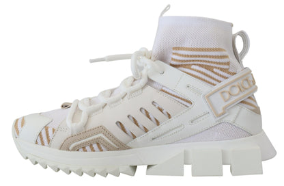 Dolce &amp; Gabbana Elegant Vit Beige SORRENTO Sneakers