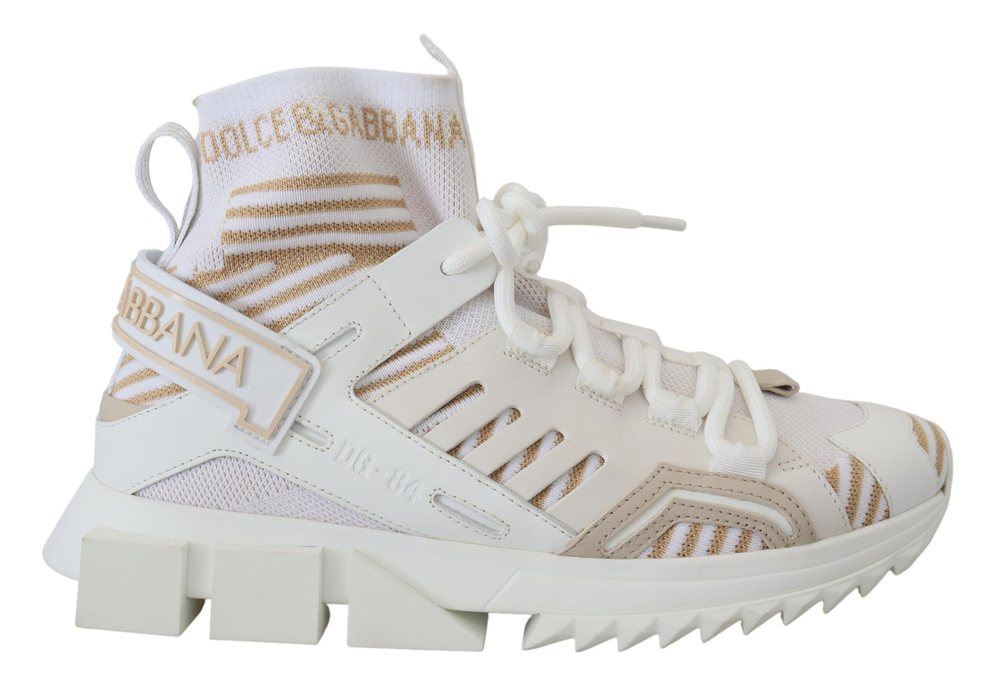 Dolce &amp; Gabbana Elegant Vit Beige SORRENTO Sneakers