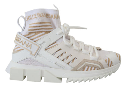 Dolce &amp; Gabbana Elegant Vit Beige SORRENTO Sneakers