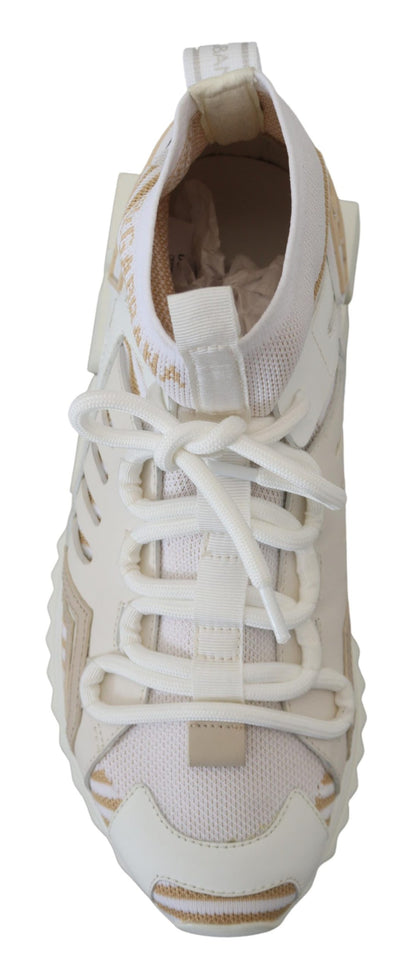 Dolce &amp; Gabbana Elegant Vit Beige SORRENTO Sneakers