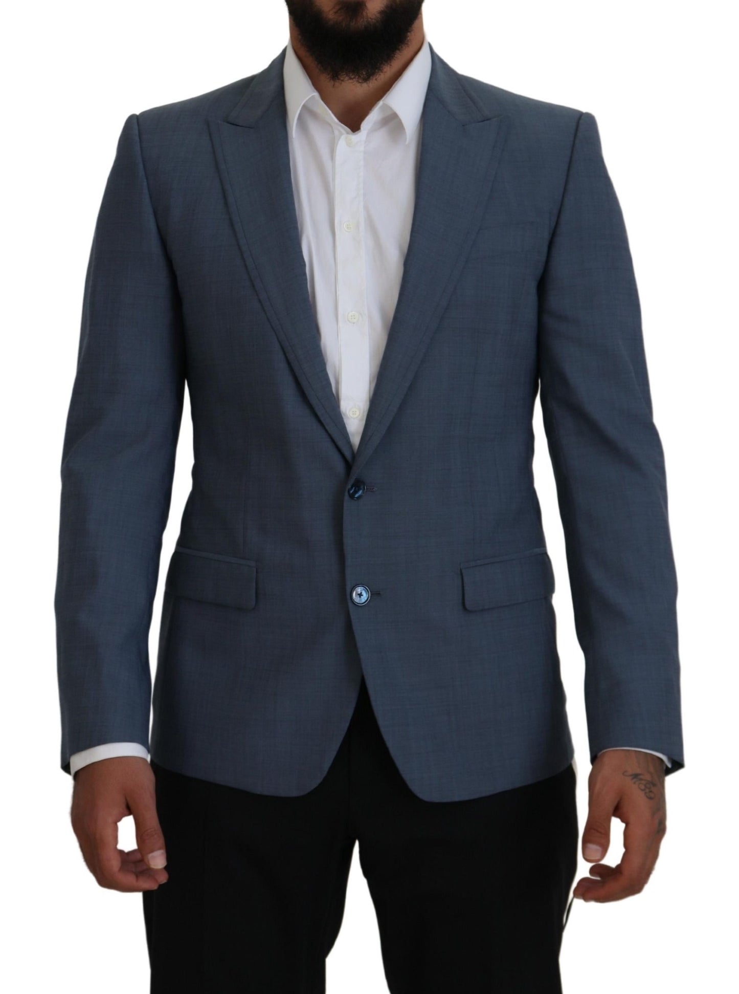 Blazer deportivo elegante de botonadura sencilla en azul de Dolce &amp; Gabbana