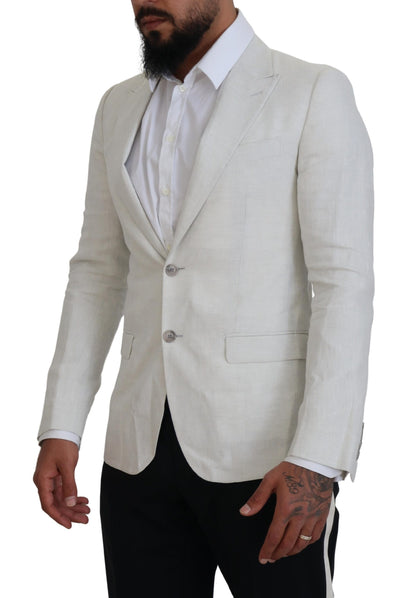 Blazer elegante Sicilia de botonadura sencilla en color blanco de Dolce &amp; Gabbana