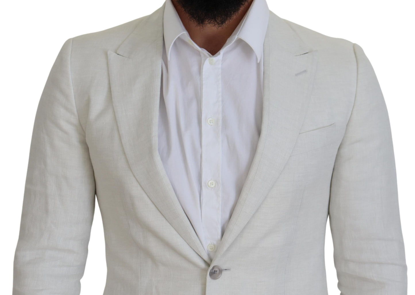 Blazer elegante Sicilia de botonadura sencilla en color blanco de Dolce &amp; Gabbana