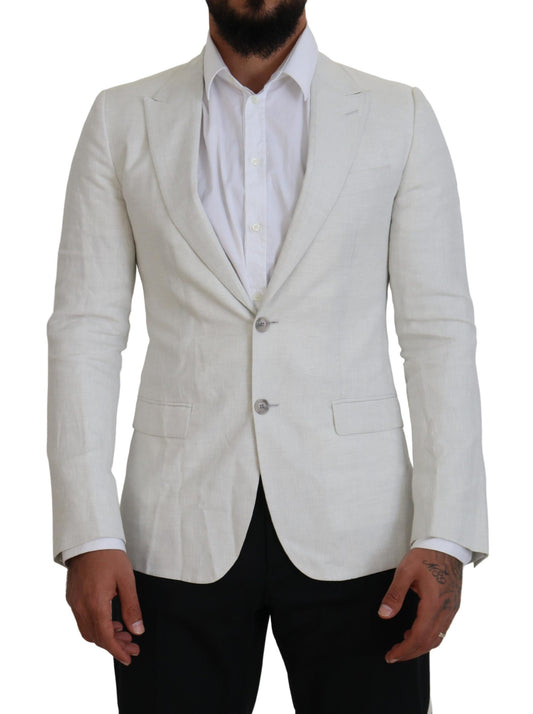 Blazer elegante Sicilia de botonadura sencilla en color blanco de Dolce &amp; Gabbana