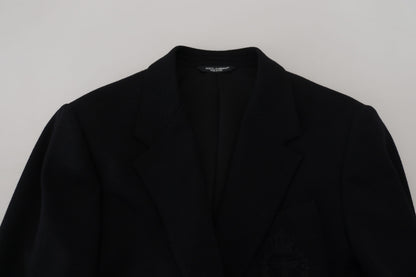 Dolce &amp; Gabbana Elegant enkelknäppt svart ullblazer