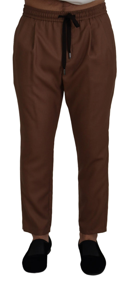 Dolce &amp; Gabbana Chic Brown Cashmere-Silk joggingbyxor