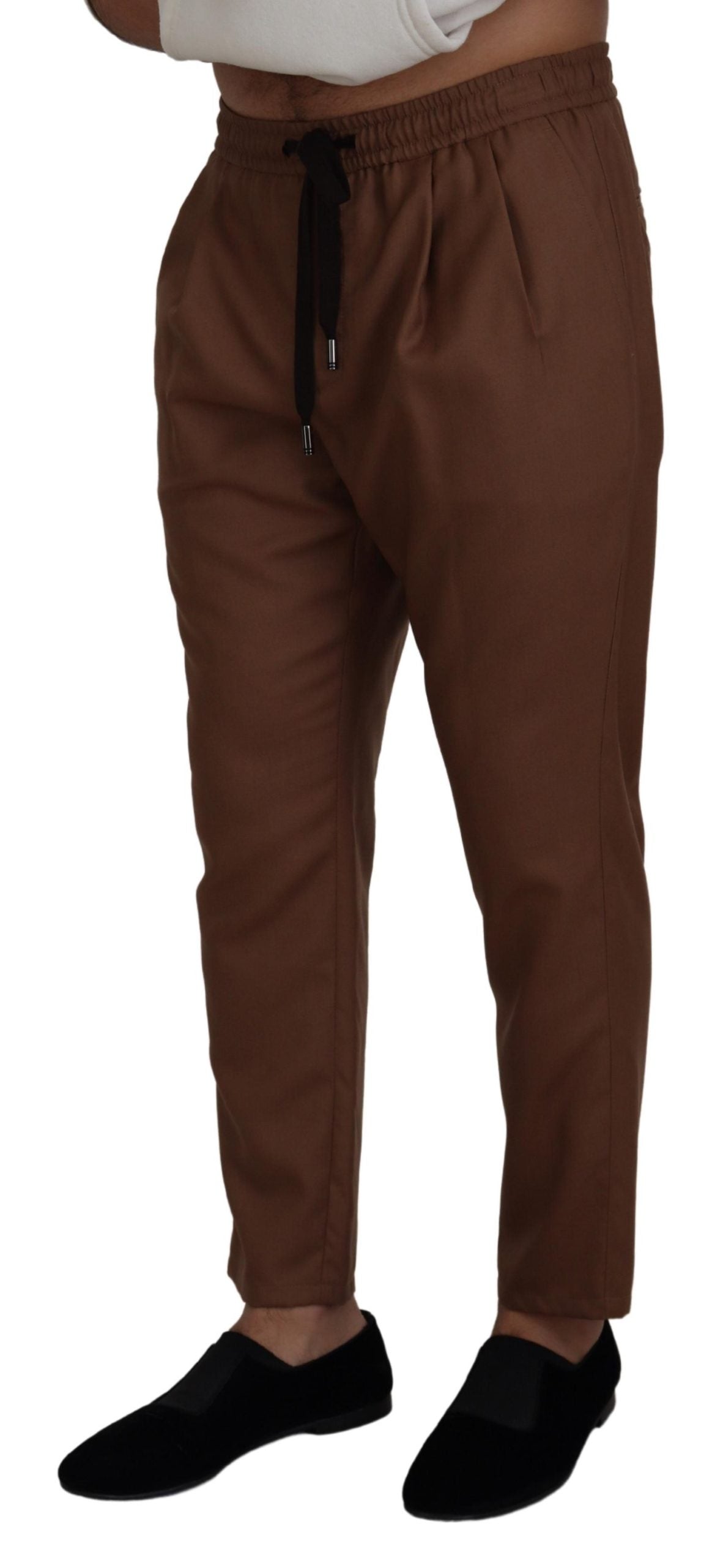 Dolce &amp; Gabbana Chic Brown Cashmere-Silk joggingbyxor