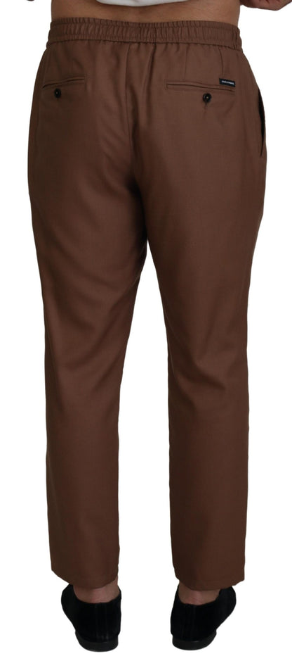 Dolce &amp; Gabbana Chic Brown Cashmere-Silk joggingbyxor