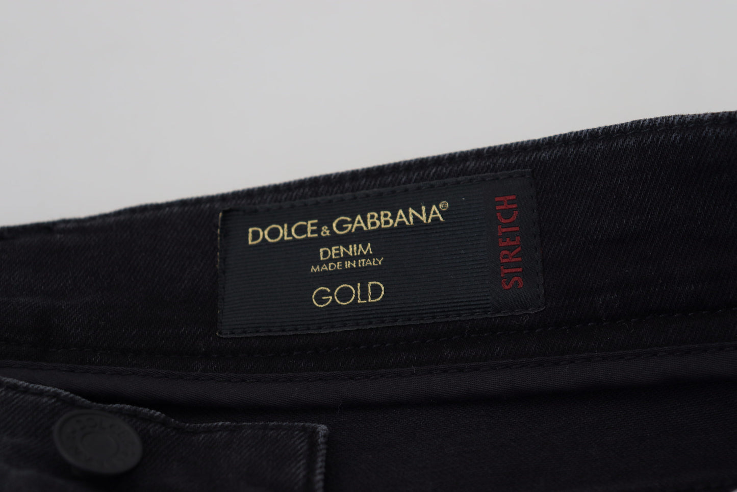 Dolce &amp; Gabbana elegant svart bomullsblandning jeansbyxor