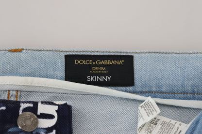 Dolce &amp; Gabbana eleganta jeansbyxor med krontryck