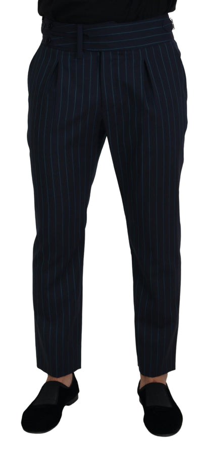 Dolce &amp; Gabbana Elegant Stripe Virgin Wool Byxa