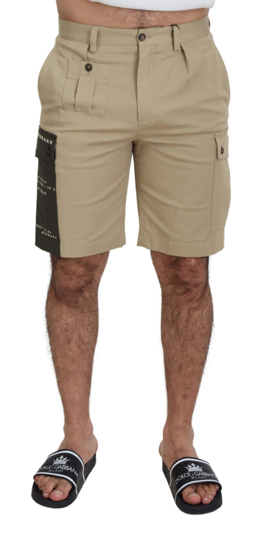 Dolce &amp; Gabbana eleganta designershorts i beige bomullsblandning