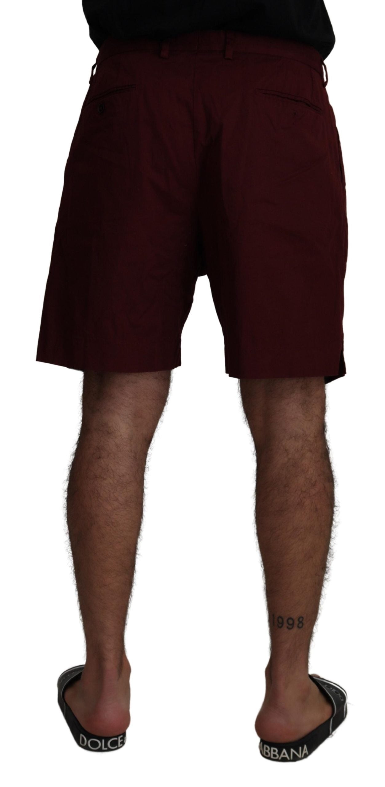 Dolce &amp; Gabbana Elegant Maroon Cotton Blend Shorts