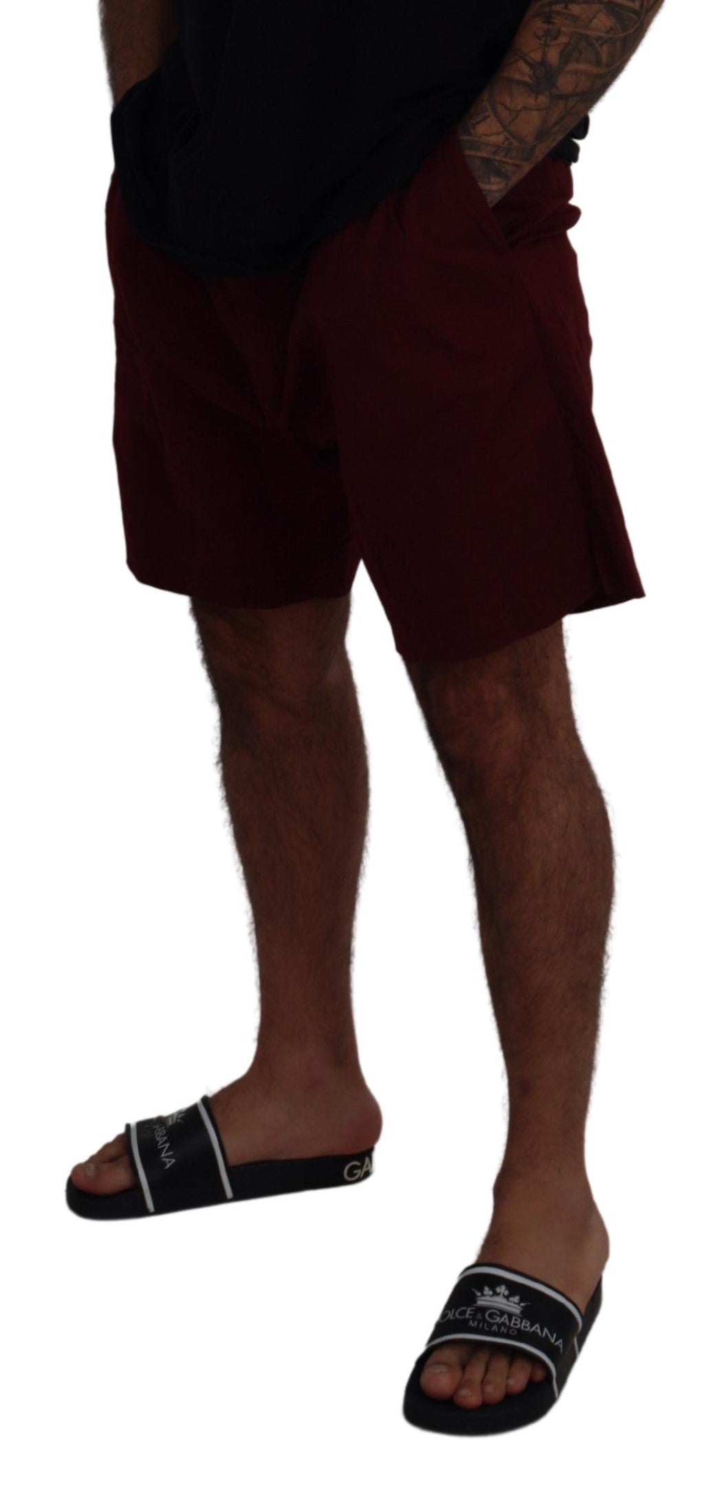 Dolce &amp; Gabbana Elegant Maroon Cotton Blend Shorts