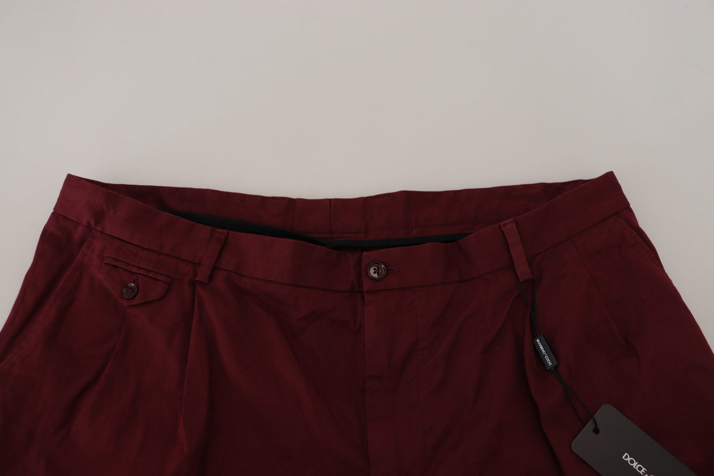 Dolce &amp; Gabbana Elegant Maroon Cotton Blend Shorts