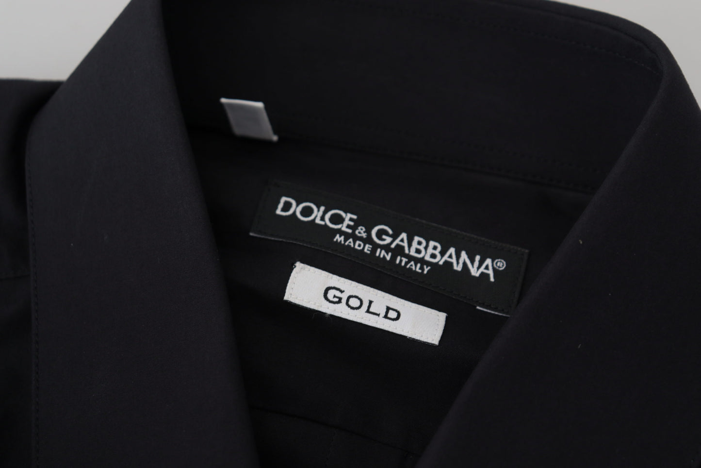 Dolce &amp; Gabbana Elegant Slim Fit Black Cotton Dress Shirt