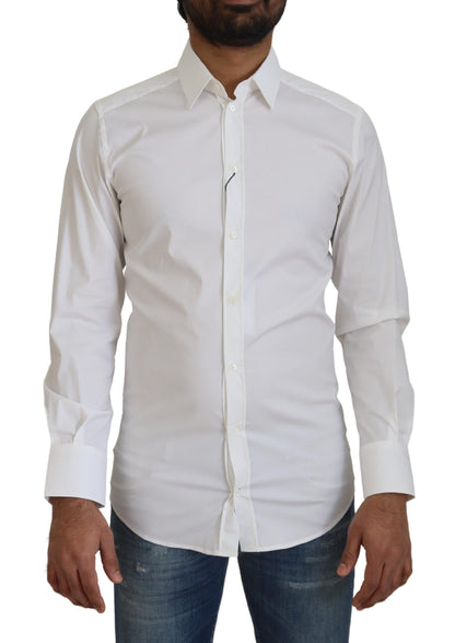 Dolce &amp; Gabbana Bländande vit Slim Fit Dress Shirt