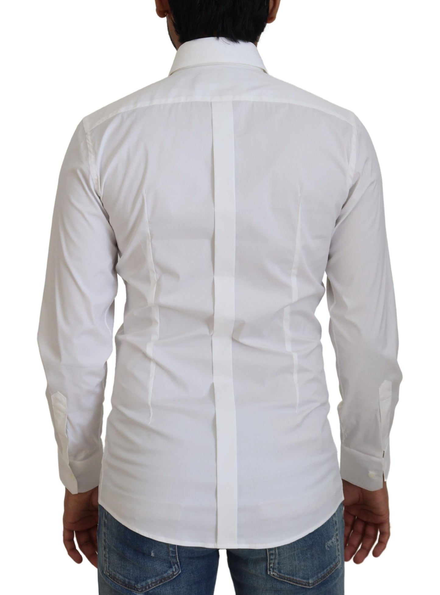 Dolce &amp; Gabbana Bländande vit Slim Fit Dress Shirt