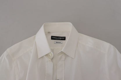 Dolce &amp; Gabbana Bländande vit Slim Fit Dress Shirt