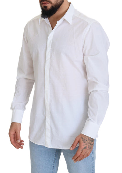 Dolce &amp; Gabbana Elegance Reimagined White Cotton Dress Shirt