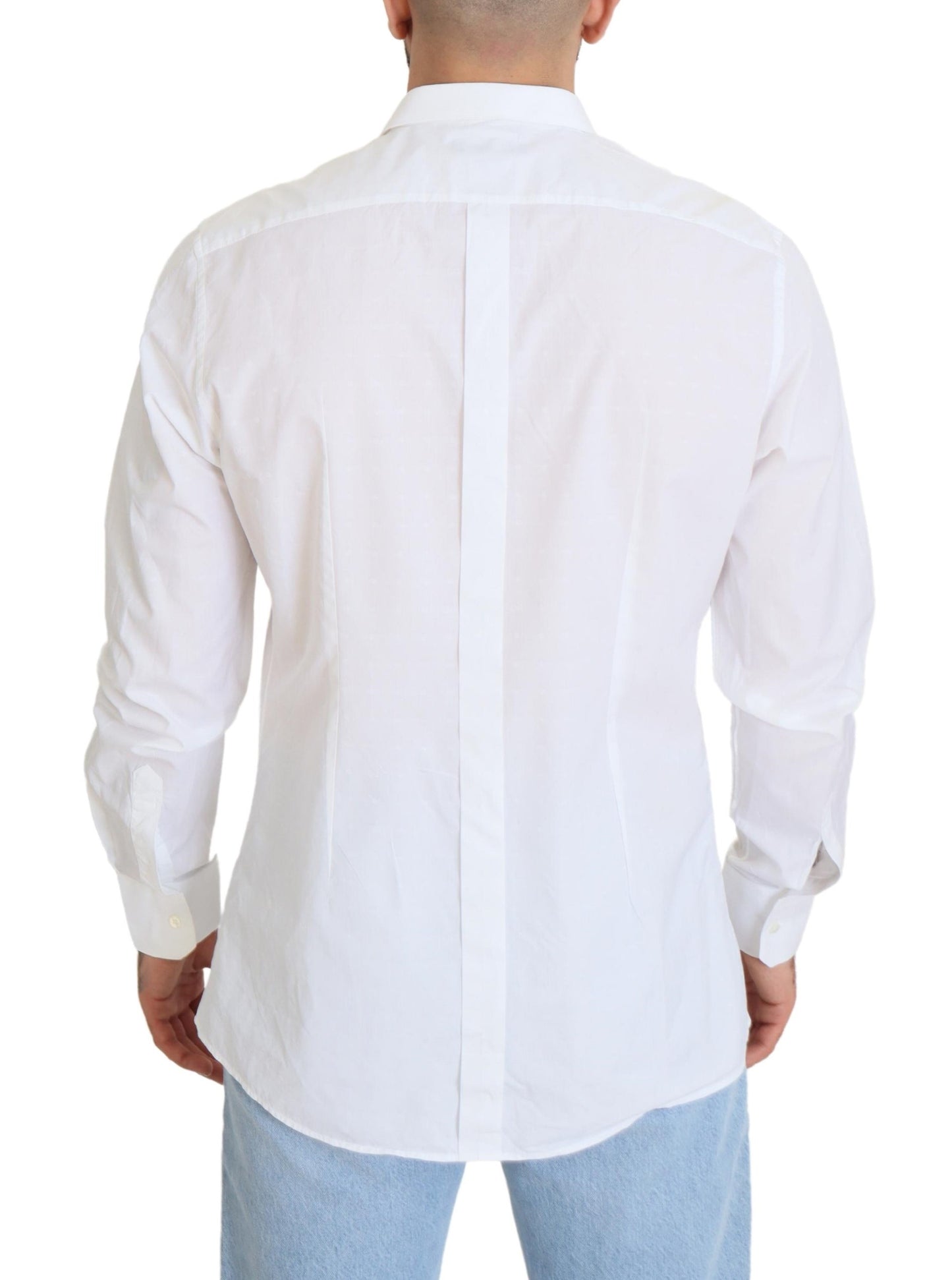 Dolce &amp; Gabbana Elegance Reimagined White Cotton Dress Shirt