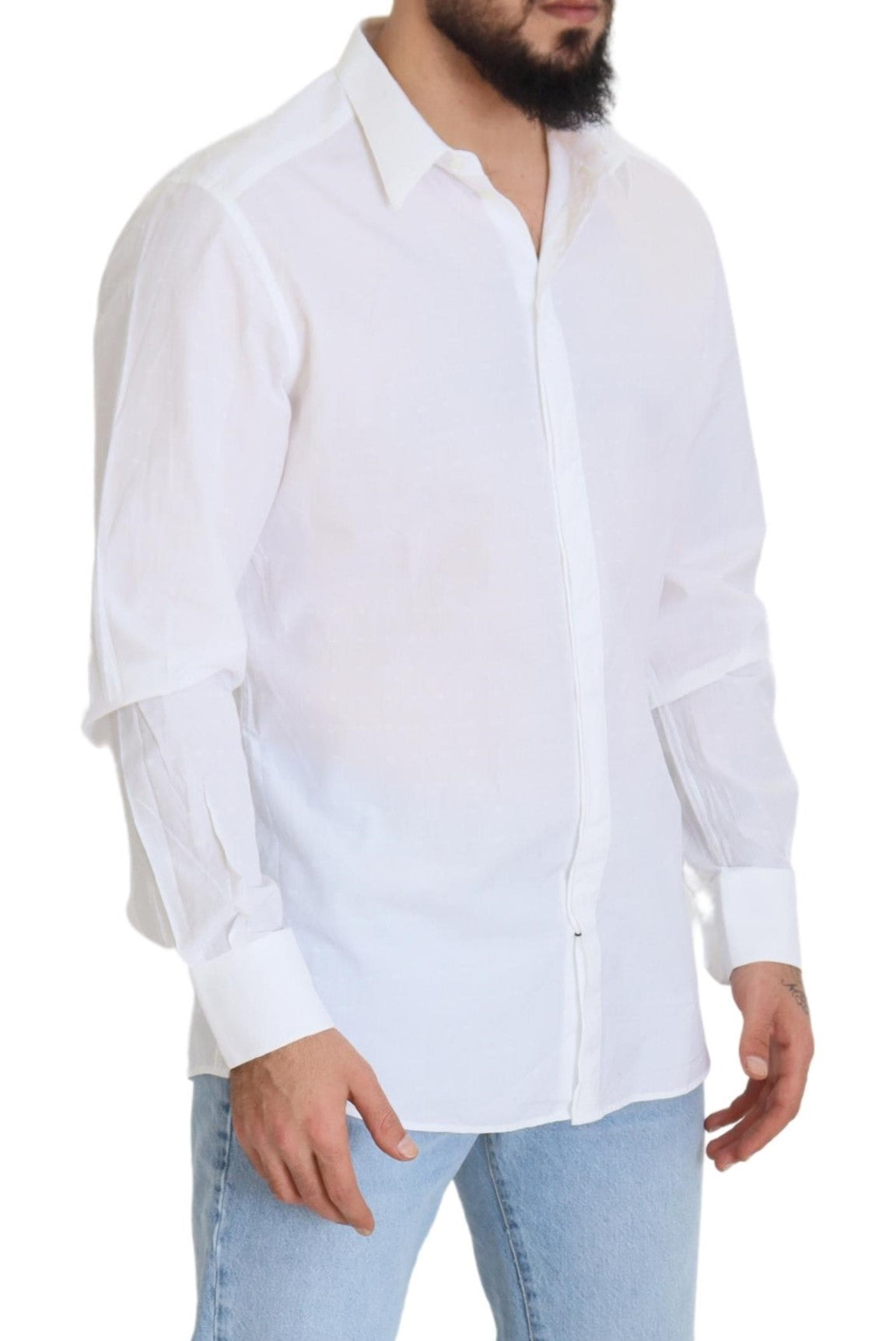 Dolce &amp; Gabbana Elegance Reimagined White Cotton Dress Shirt