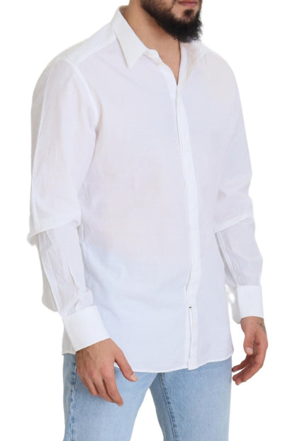 Dolce &amp; Gabbana Elegance Reimagined White Cotton Dress Shirt