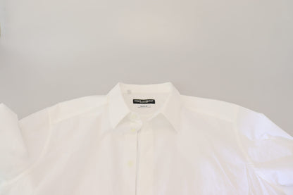 Dolce &amp; Gabbana Elegance Reimagined White Cotton Dress Shirt