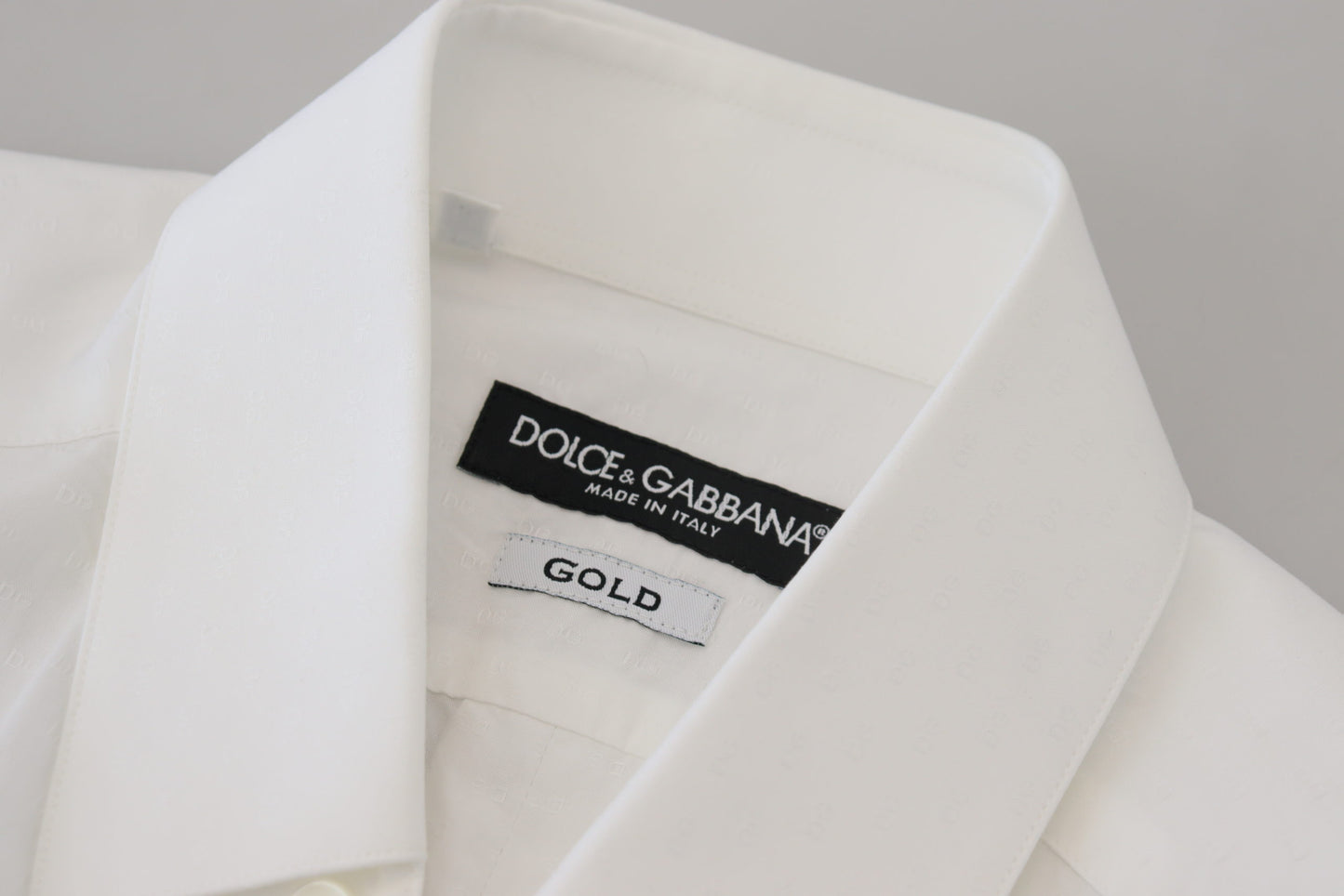 Dolce &amp; Gabbana Elegant vit bomullsklänning Skjorta Slim Fit