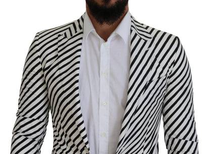 Blazer elegante de rayas blancas con botonadura sencilla de Dolce &amp; Gabbana