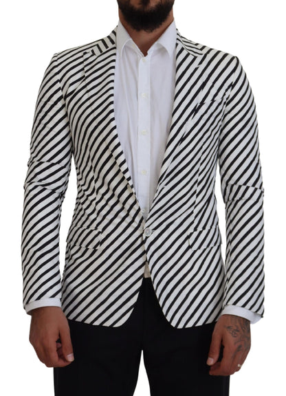 Blazer elegante de rayas blancas con botonadura sencilla de Dolce &amp; Gabbana