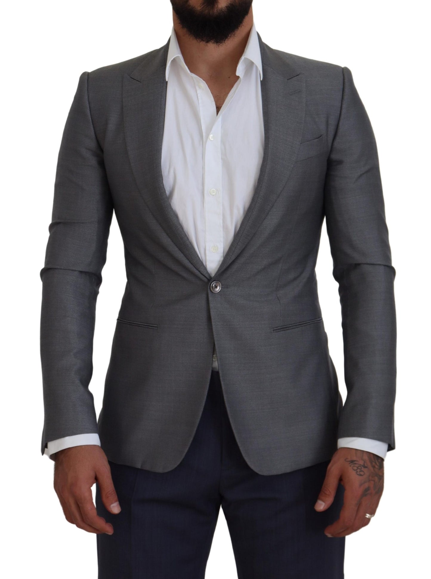 Chaqueta blazer Sicilia gris claro elegante de Dolce &amp; Gabbana